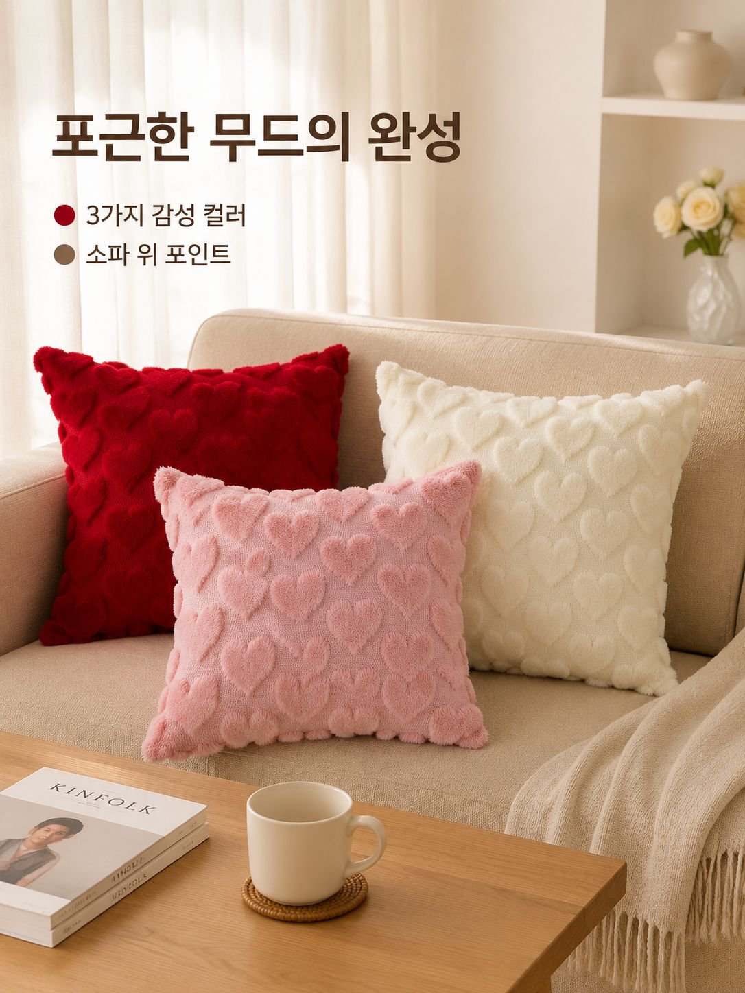모직 포옹 베갯잇 사랑의 자수 자카드 베갯잇
