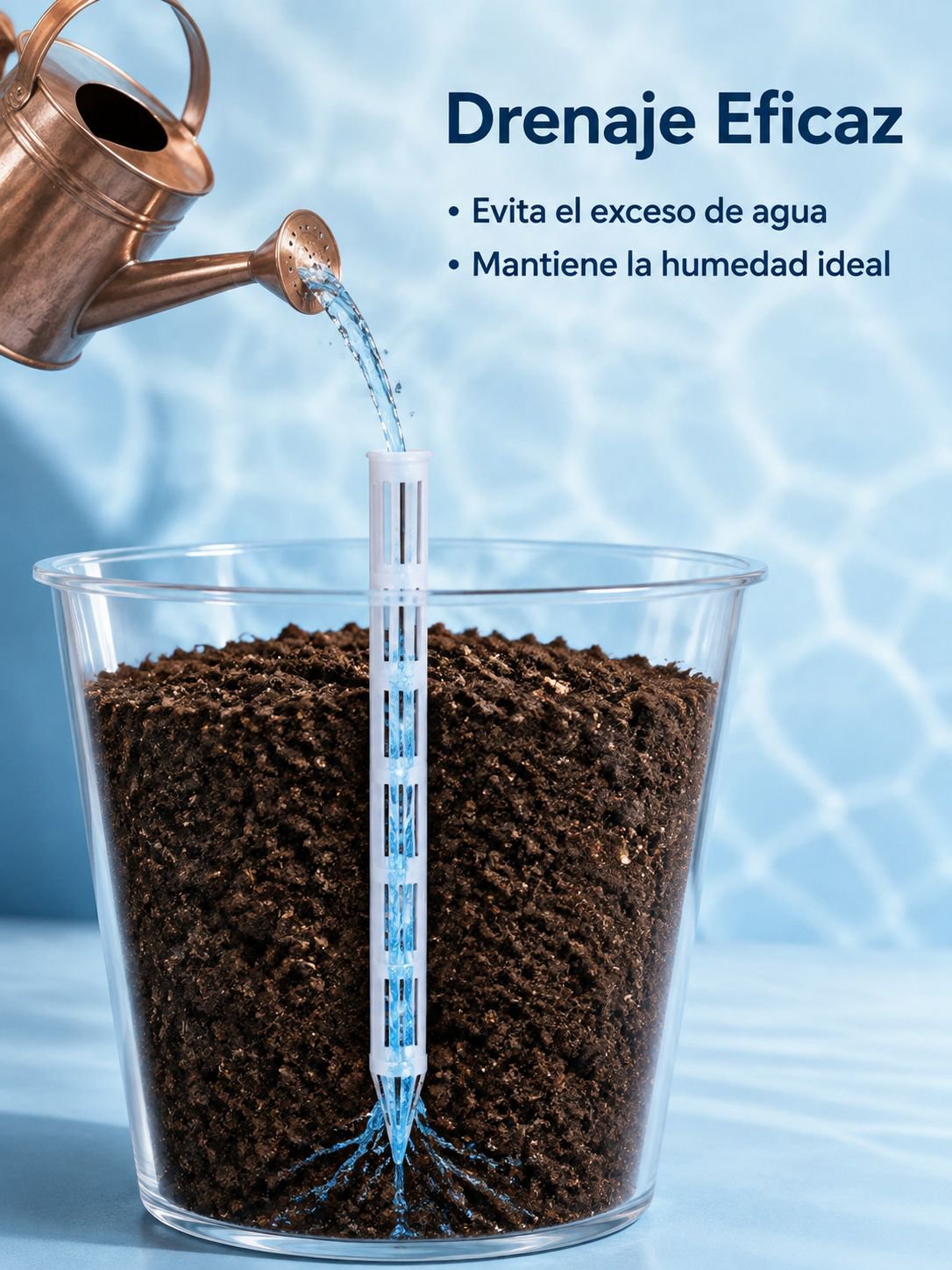 10 tubos de ventilación para macetas, evitan el encharcamiento y la pudrición de raíces