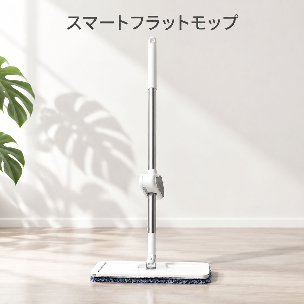 ハンズフリー フラットモップ フローリング タイル床兼用 家庭用 モップ