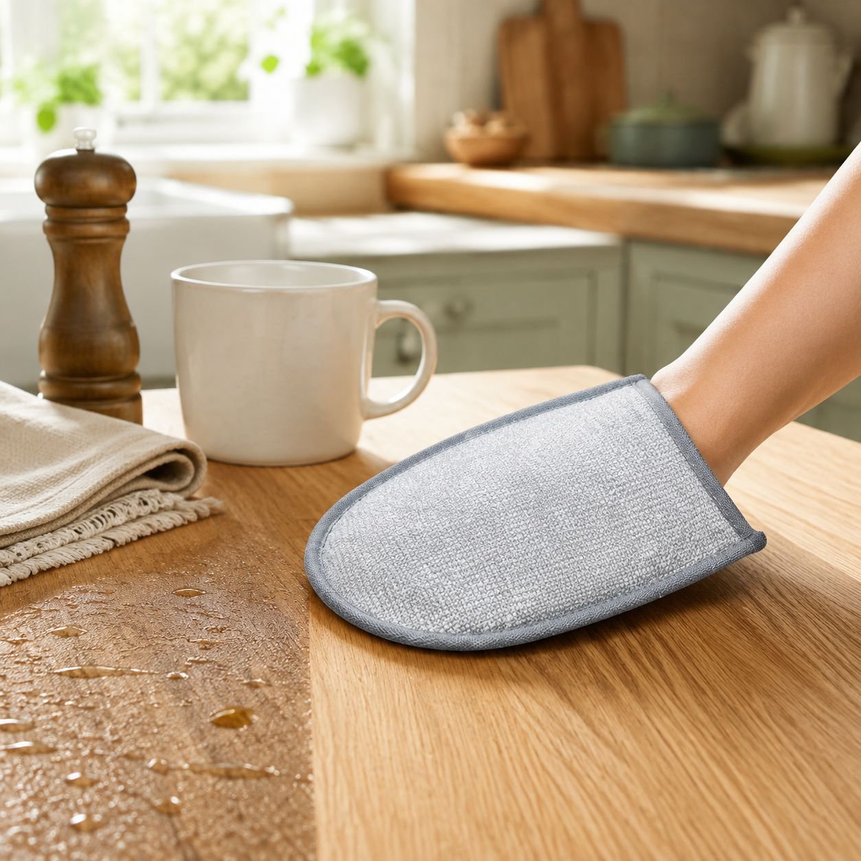 Close-up of oil-resistant kitchen towel texture