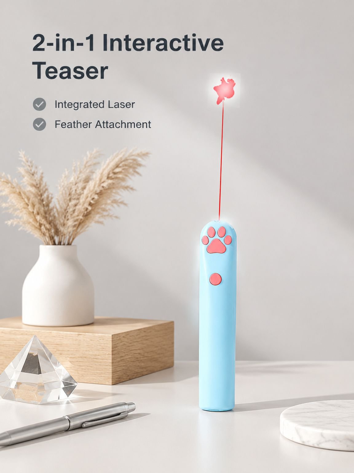Interactive Laser Cat Teasing Stick