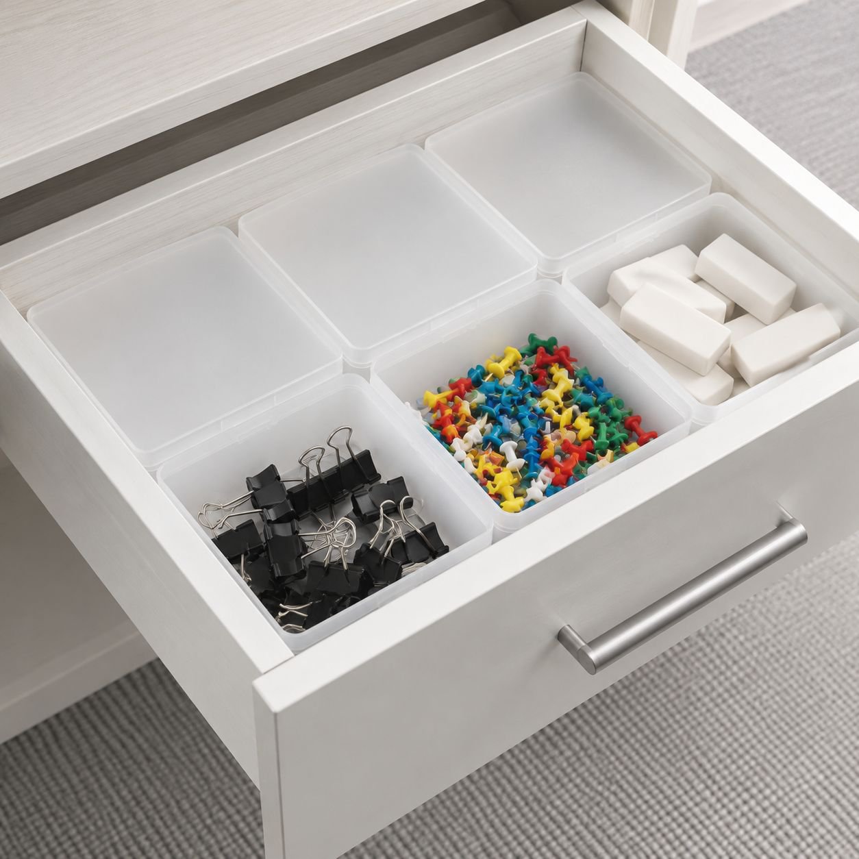 Boîte de rangement en plastique transparent givré, boîte pour petits objets