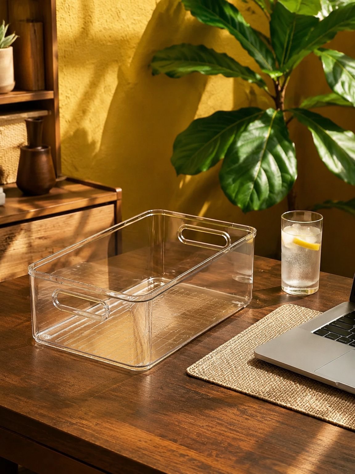 Caja organizadora de acrílico mediana para escritorio