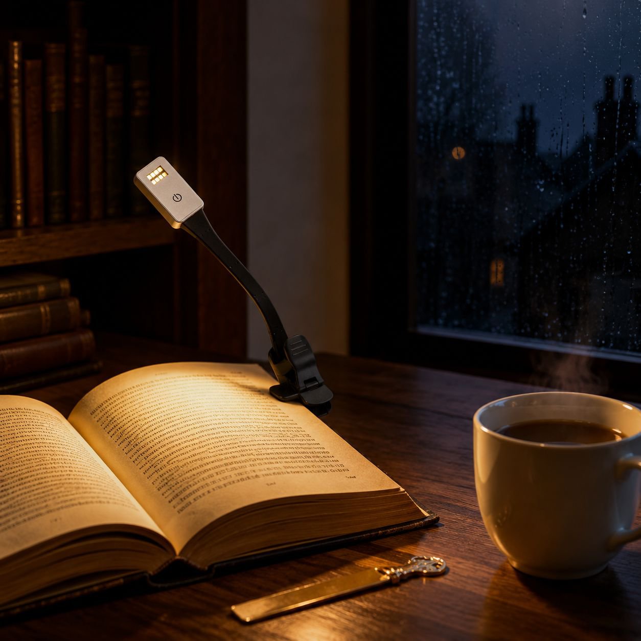 Rechargeable 8-LED Book Clip Lamp Mini Portable Night Reading Light