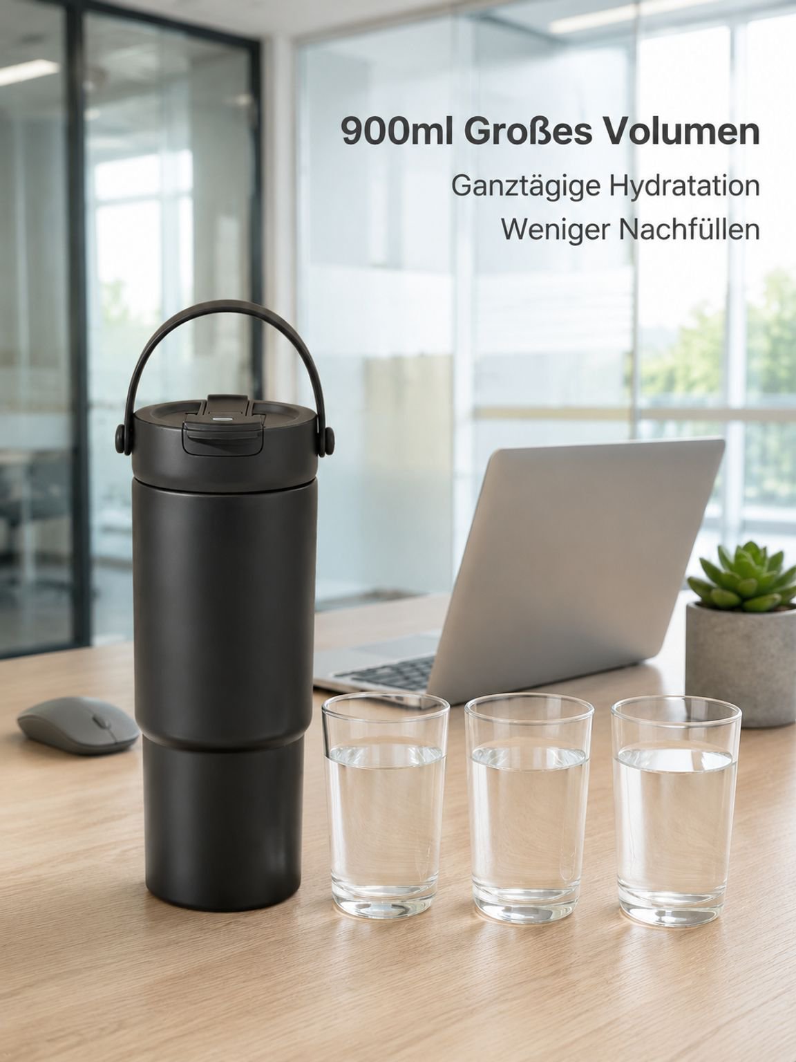 Stylische Keramik-Thermoflasche mit viel Volumen