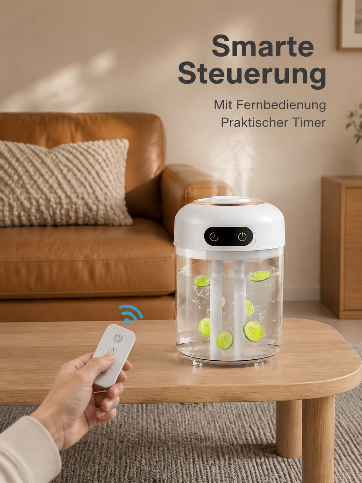4,5L Doppel-Sprühstrahl Luftbefeuchter mit Fernbedienung und Timer