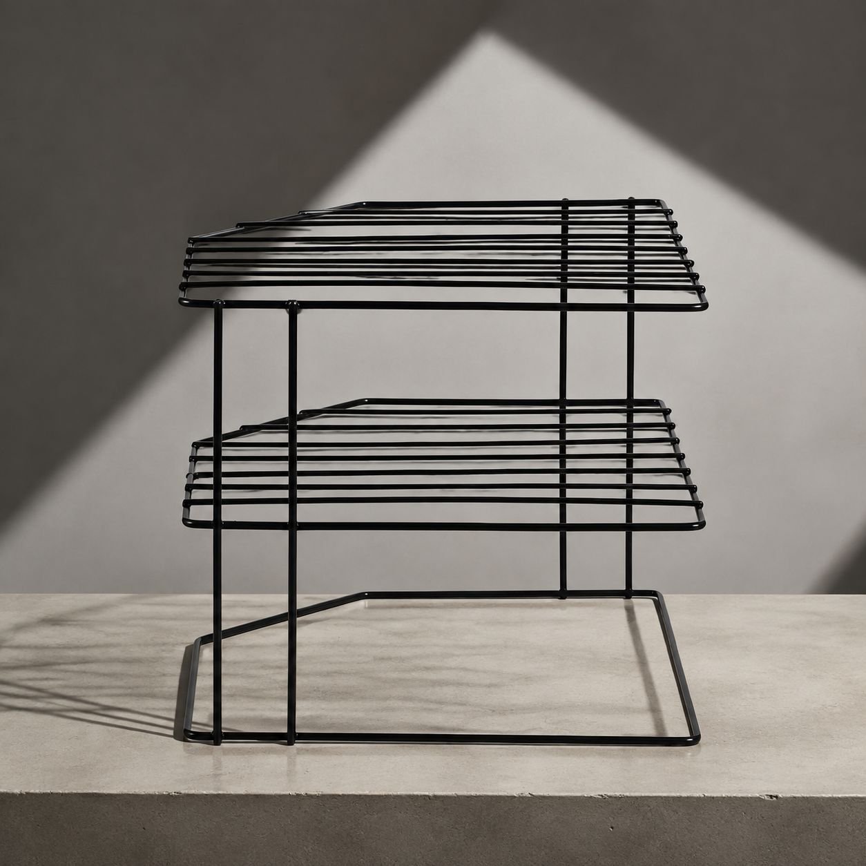 Modern fan-shaped corner organizer for efficient storage