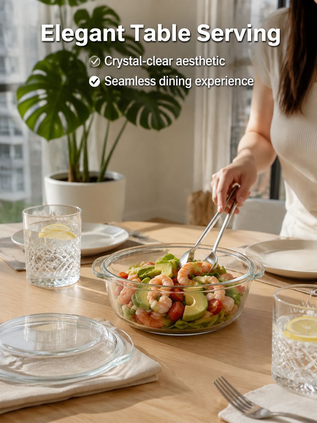 Household Silicone Glass Crystal Bowl