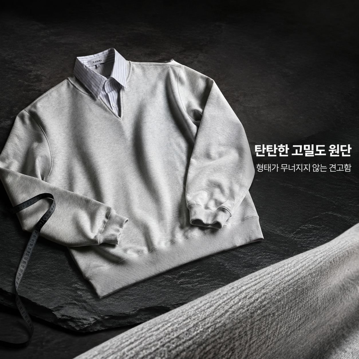 남성용 스웨트셔츠, 인조 투피스 셔츠 칼라 디자인