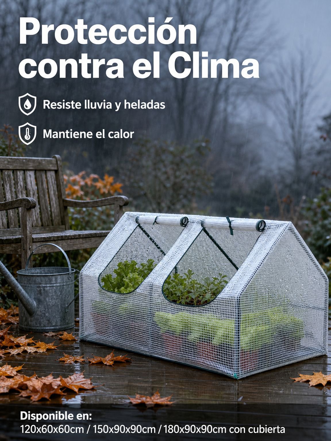 Invernadero doméstico antifrío para balcón, patio y jardín