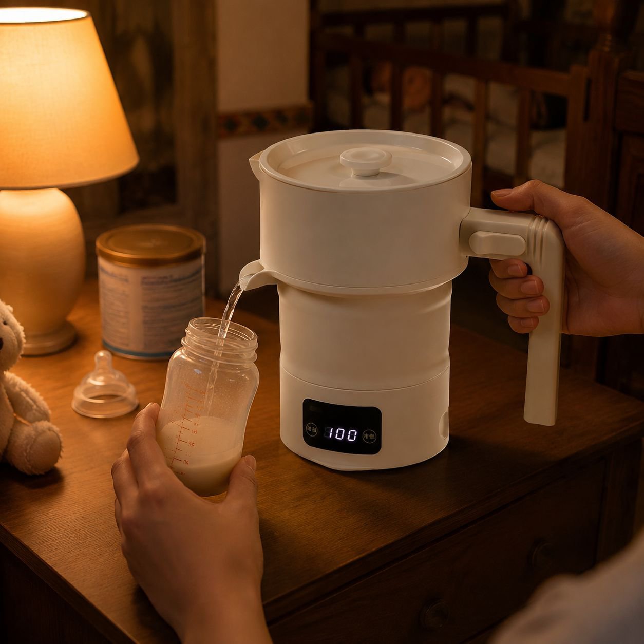 Botella de agua portátil y plegable para viajar