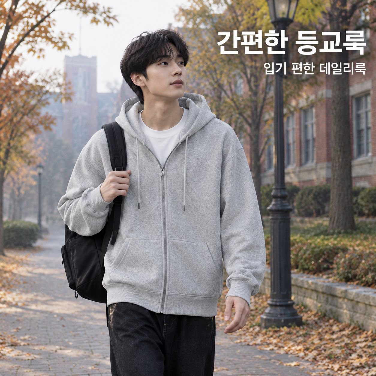 남성용 후드 스웨트셔츠 가디건
