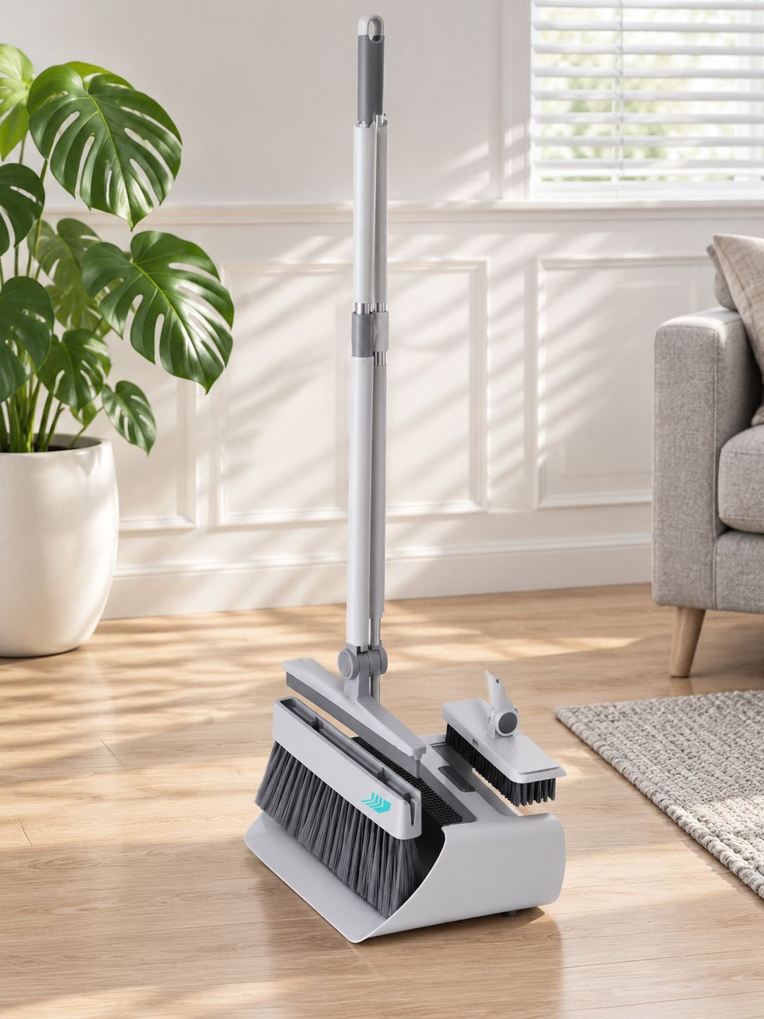 Household Cleaning Broom and Dustpan Combo