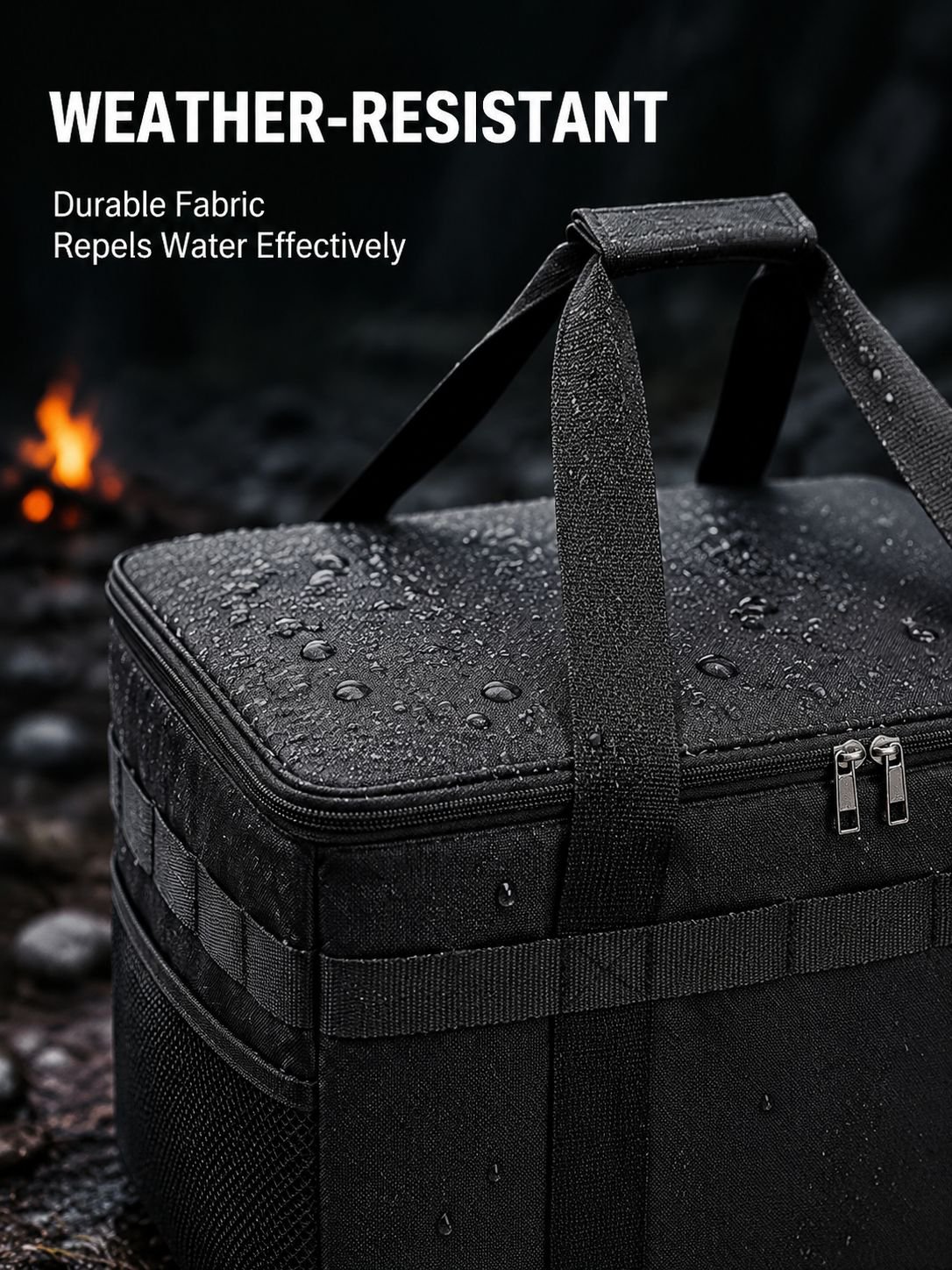 Portable camping box with handles for easy transport