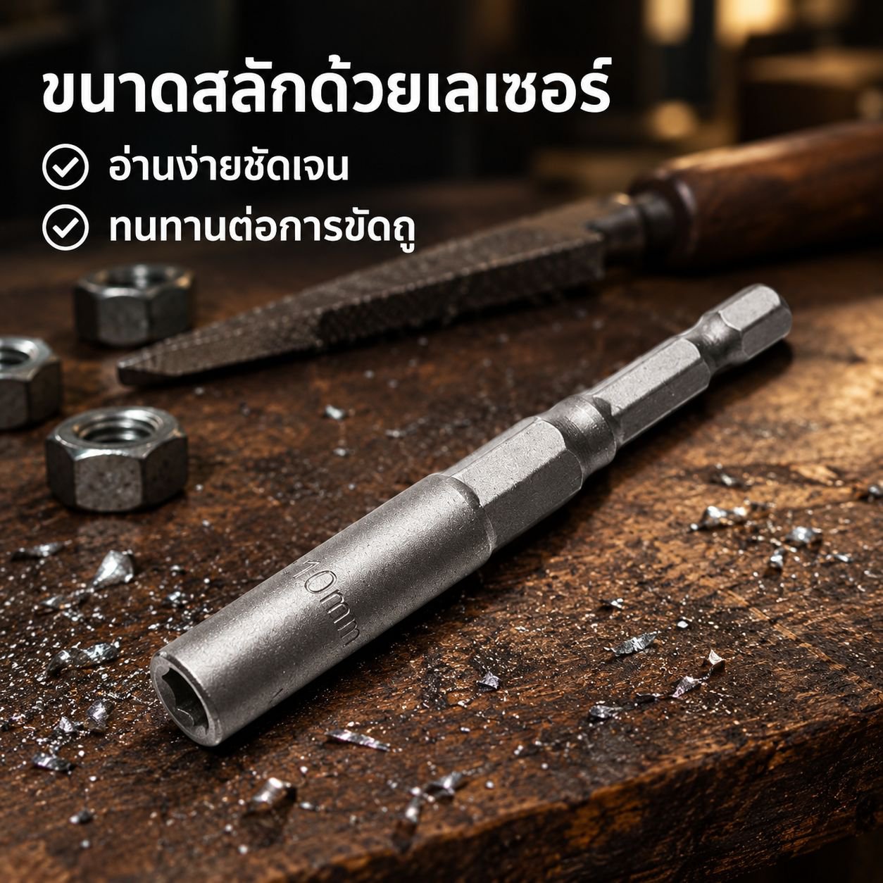 ลูกบล็อกสำหรับไขควงกระแทกแบบก้านยาว (ขนาด 5.5–19 มม.)