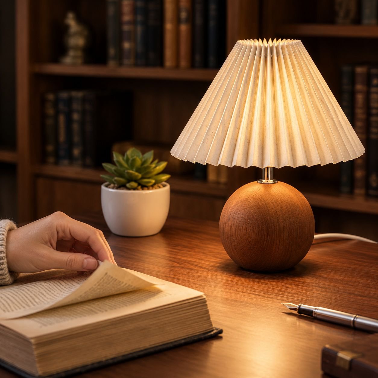 Nordische Falten-Lampe für Schlafzimmer und Nachtlicht