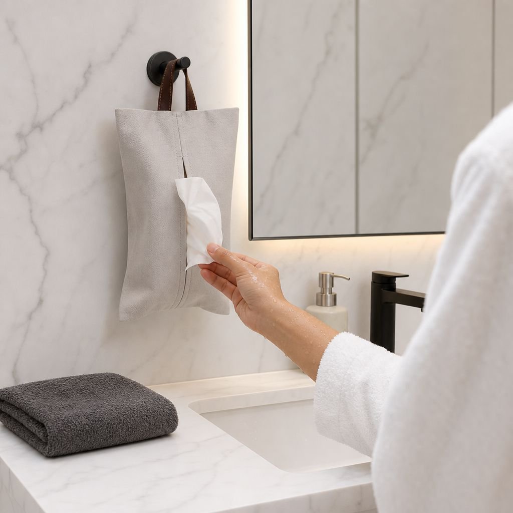 Simple installation of wall-mounted tissue holder