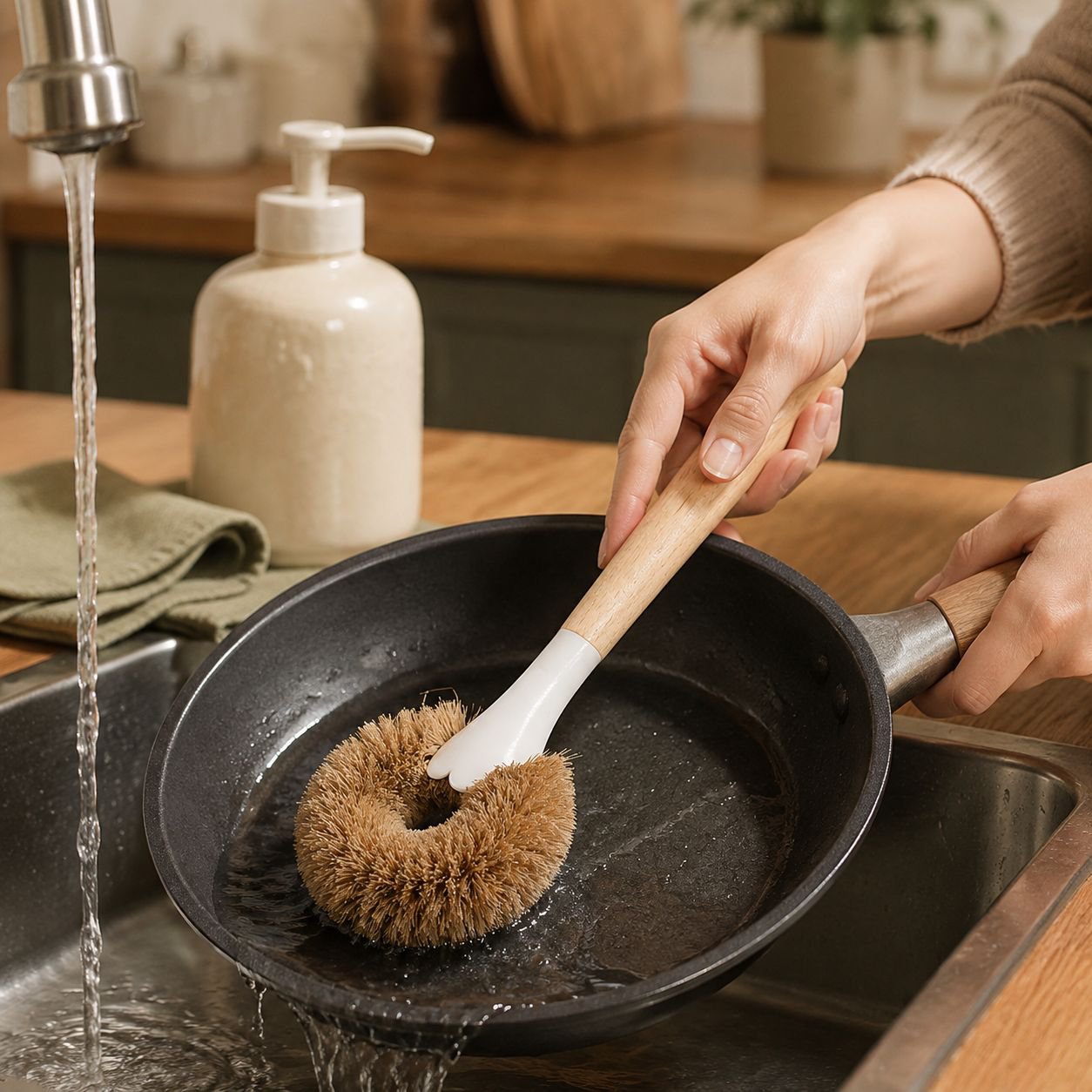 Heavy-Duty Coconut Shell Cleaning Brush