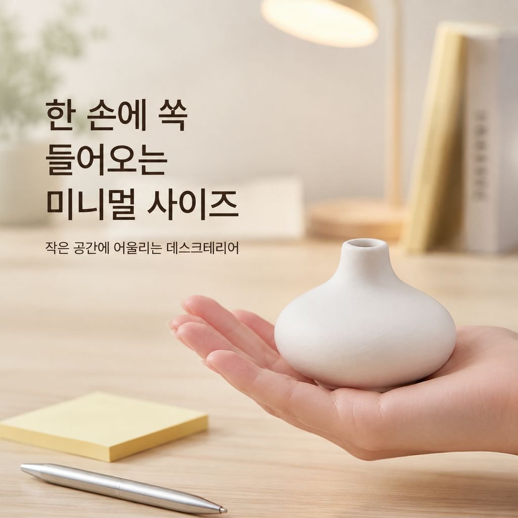 화이트 세라믹 미니 화병