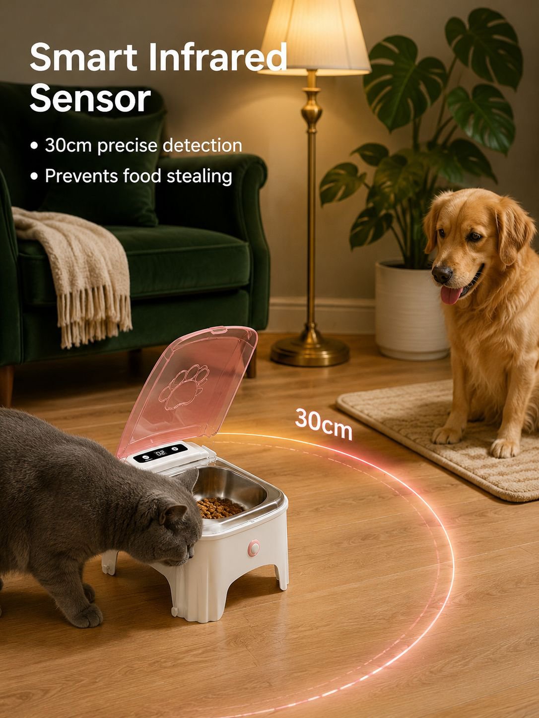 Smart pet sensor feeder