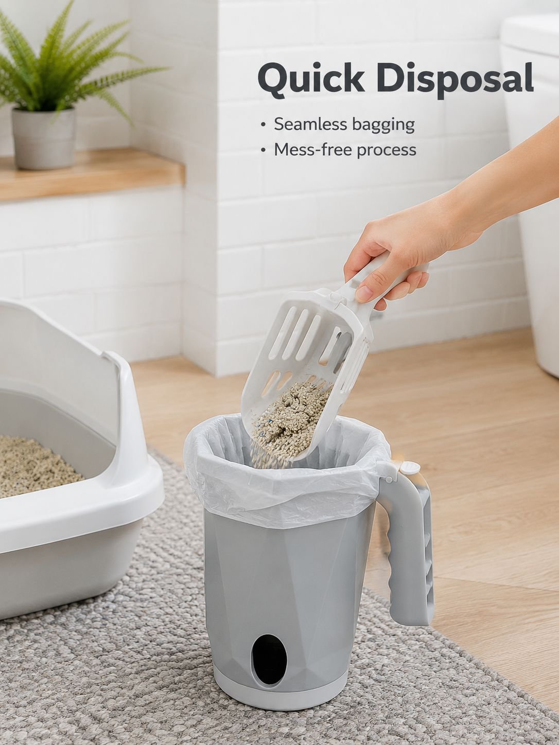 Cat Litter Bag with Scoop Set