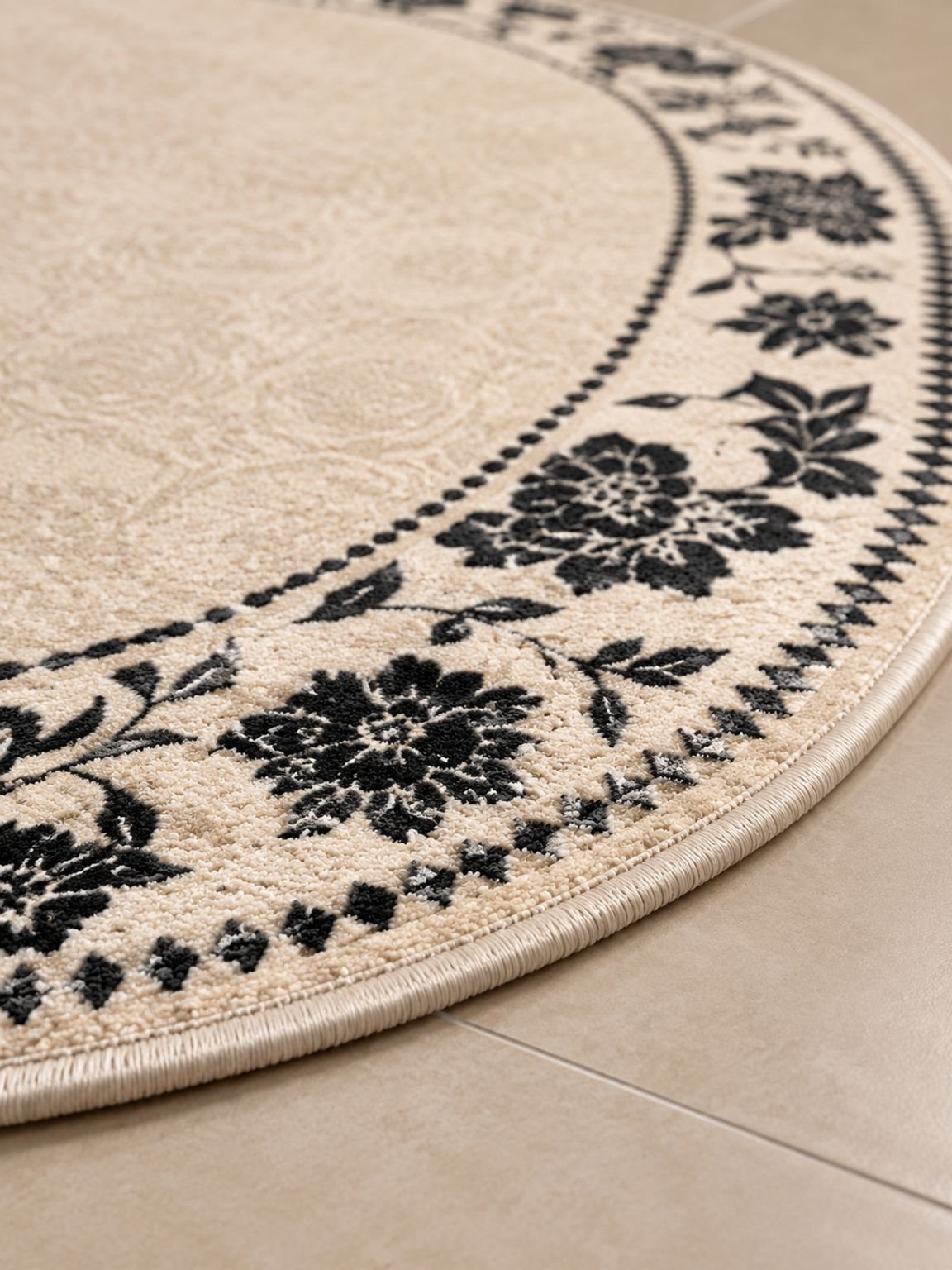 Vintage French-inspired irregular rug for living room decor