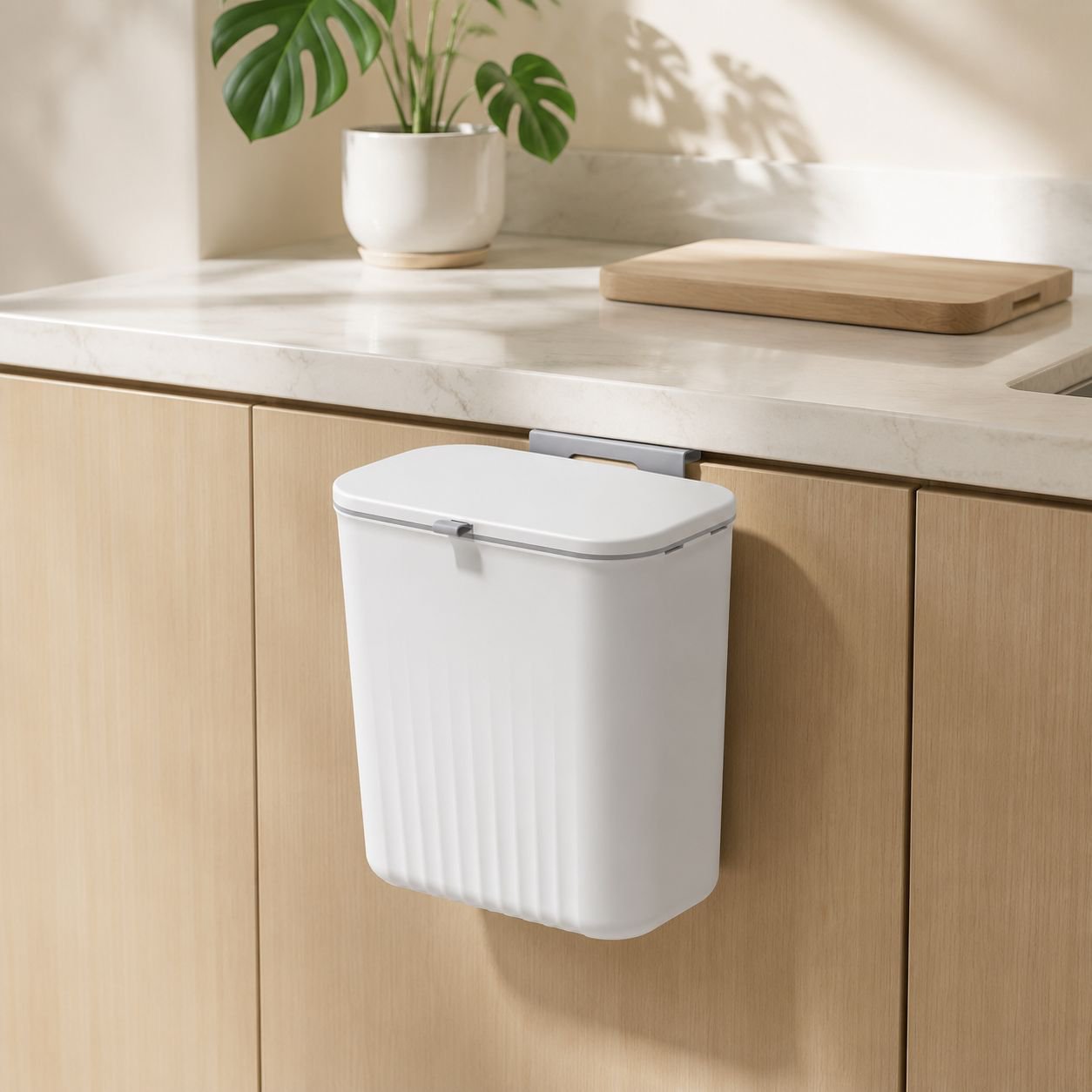 Wall-mounted Sliding Lid Waste Bin
