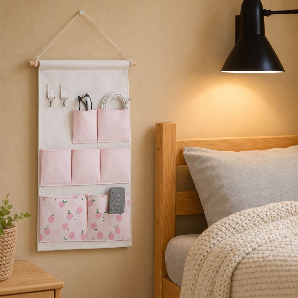 Multi-functional Fabric Storage Bag Wall Door Hanging Mobile Phone Pocket