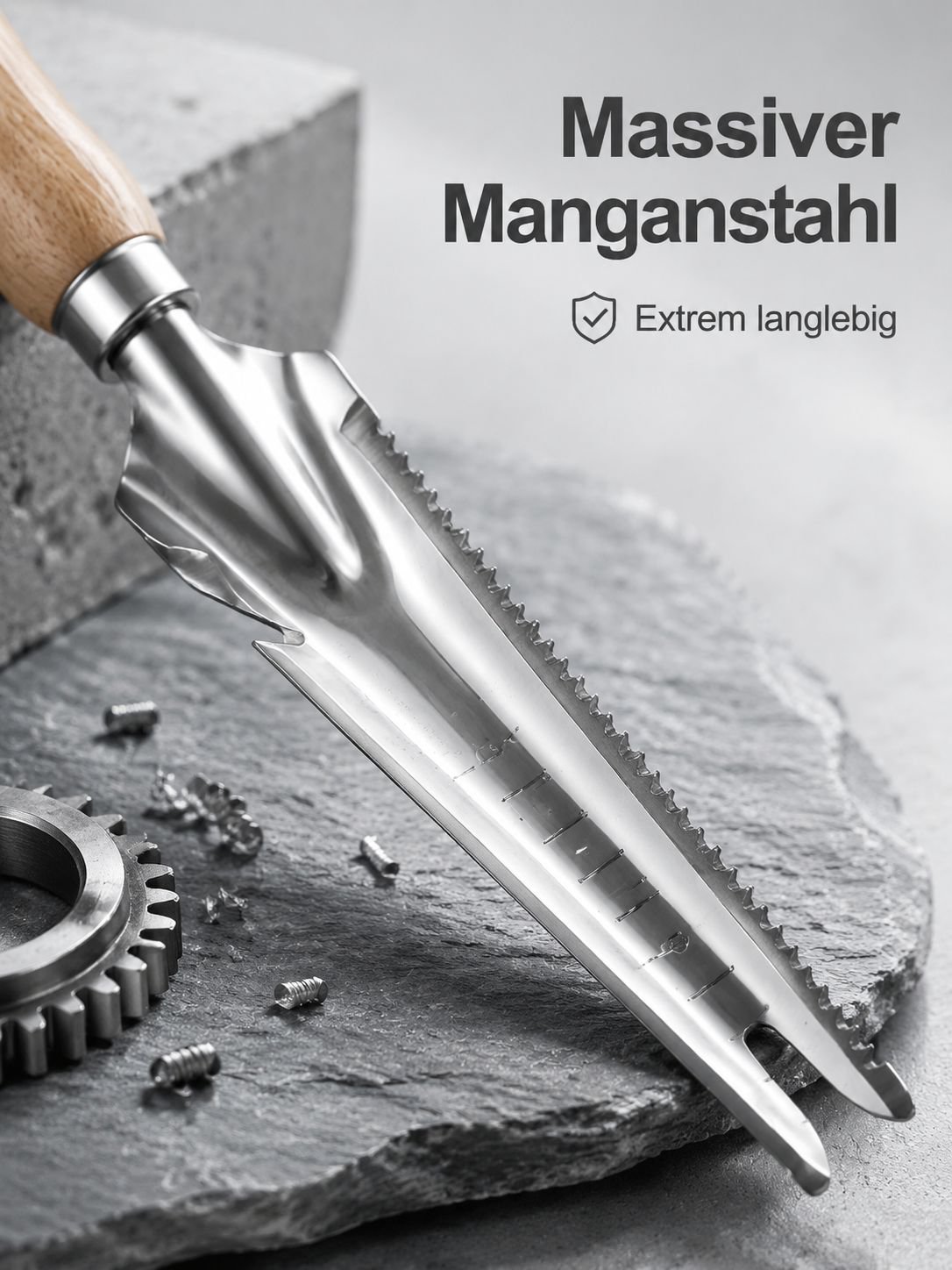 Unkrautstecher aus Manganstahl – Gartengerät zum Unkrautjäten und Wildkräutersammeln