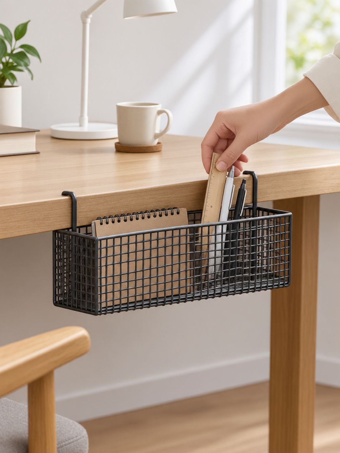 Space-saving bedside shelf for bedroom essentials