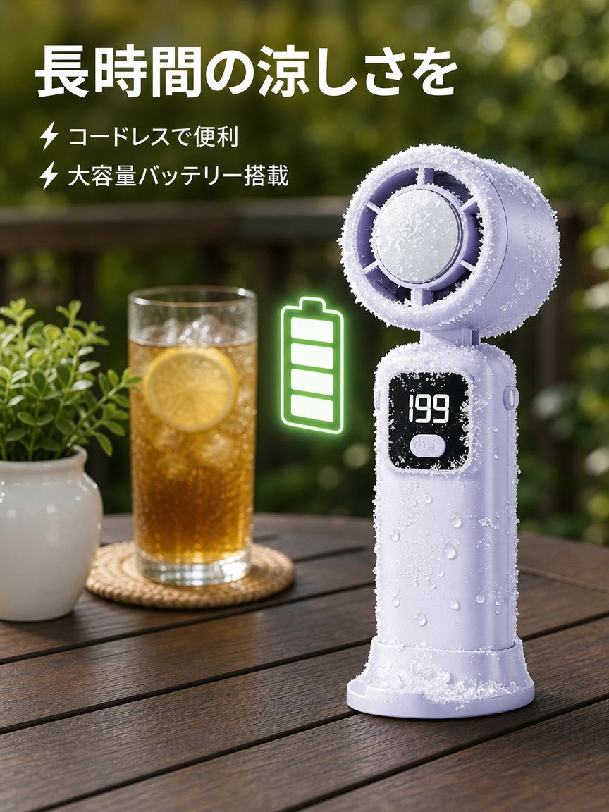 携帯型冷却・温度調節機能付き、屋外用ミニ充電式エアクーラー