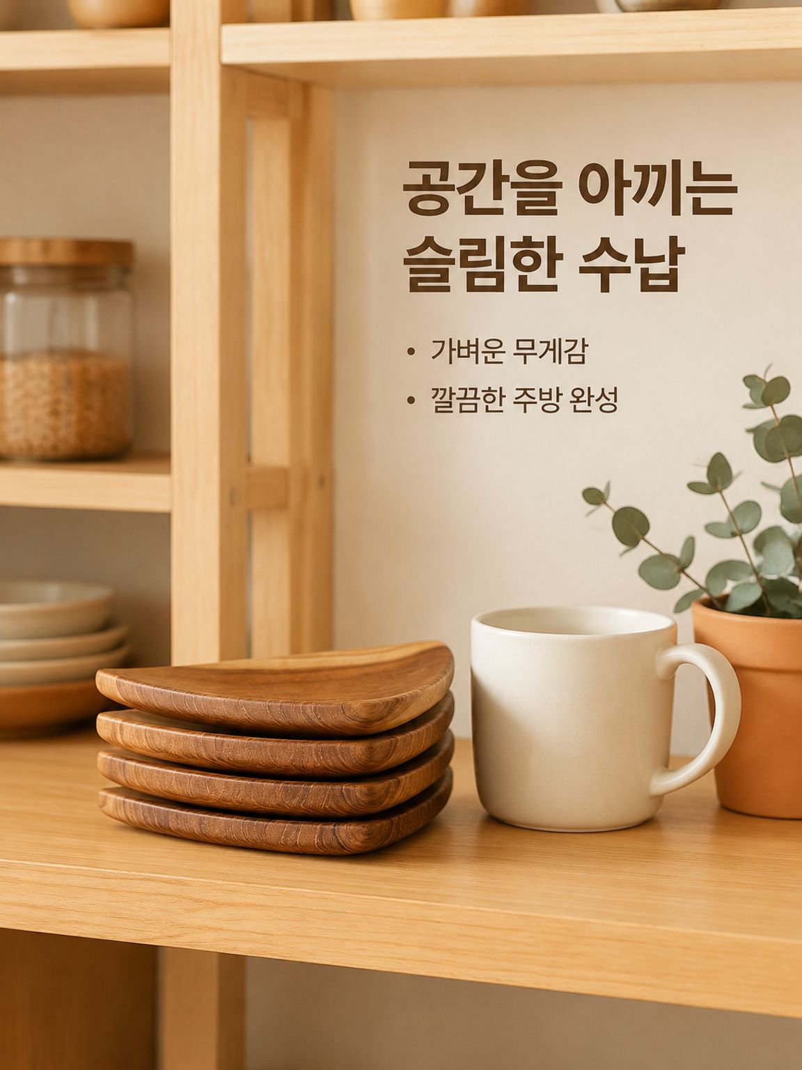 천연 목재 식판