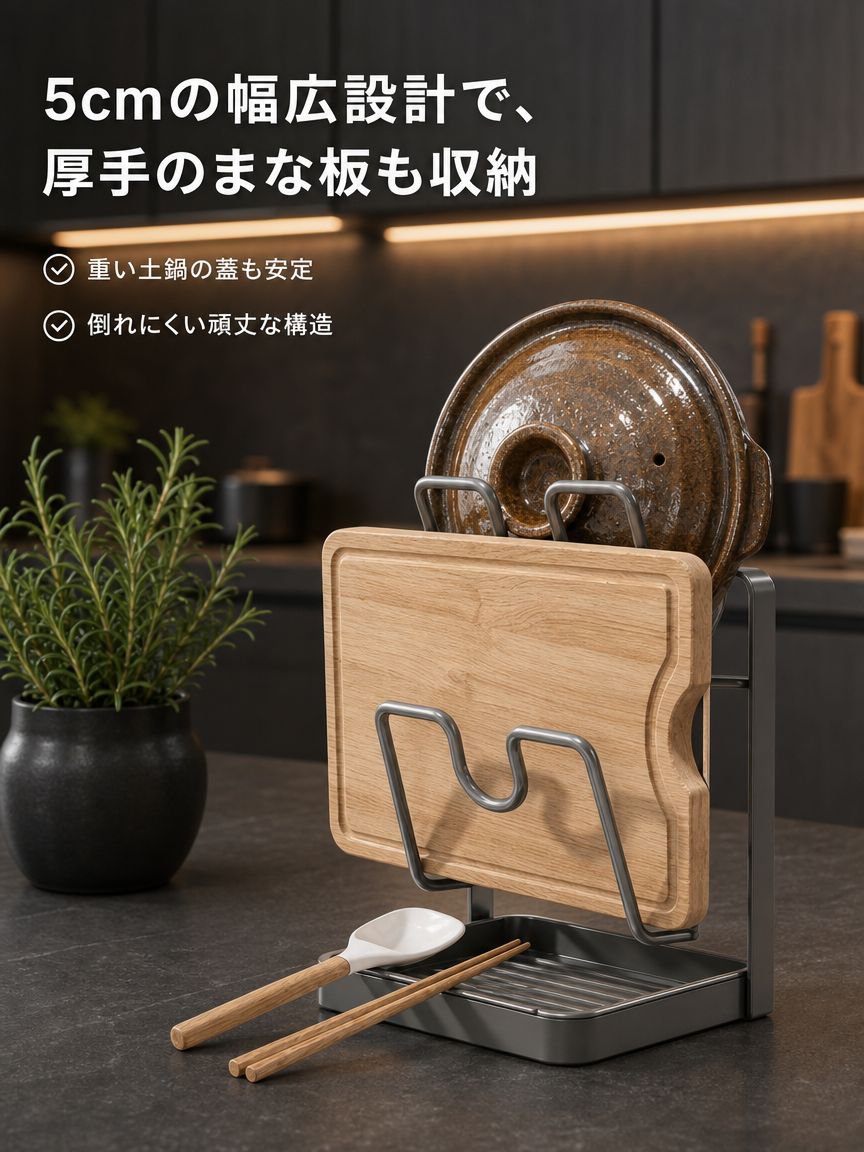 多機能鍋蓋収納ラックキッチンカウンター用