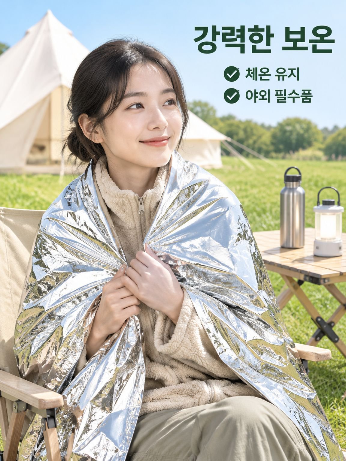 호일 휴대용 캠핑 두꺼운 방한 응급 담요
