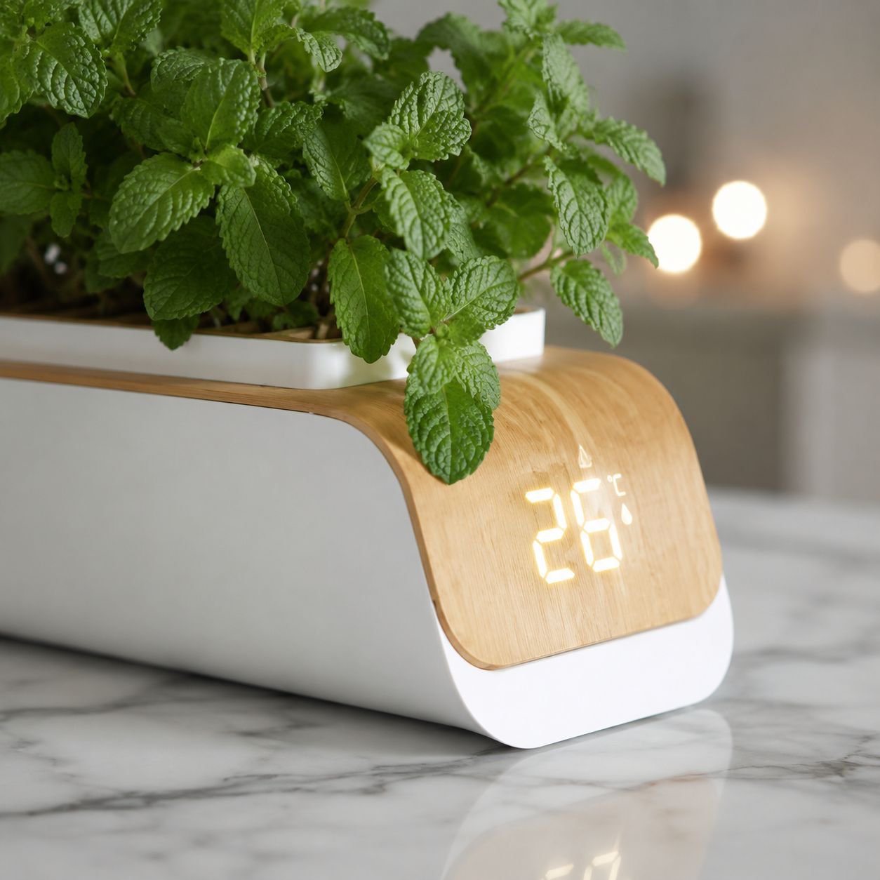 Maceta inteligente con temporizador de iluminación automática
