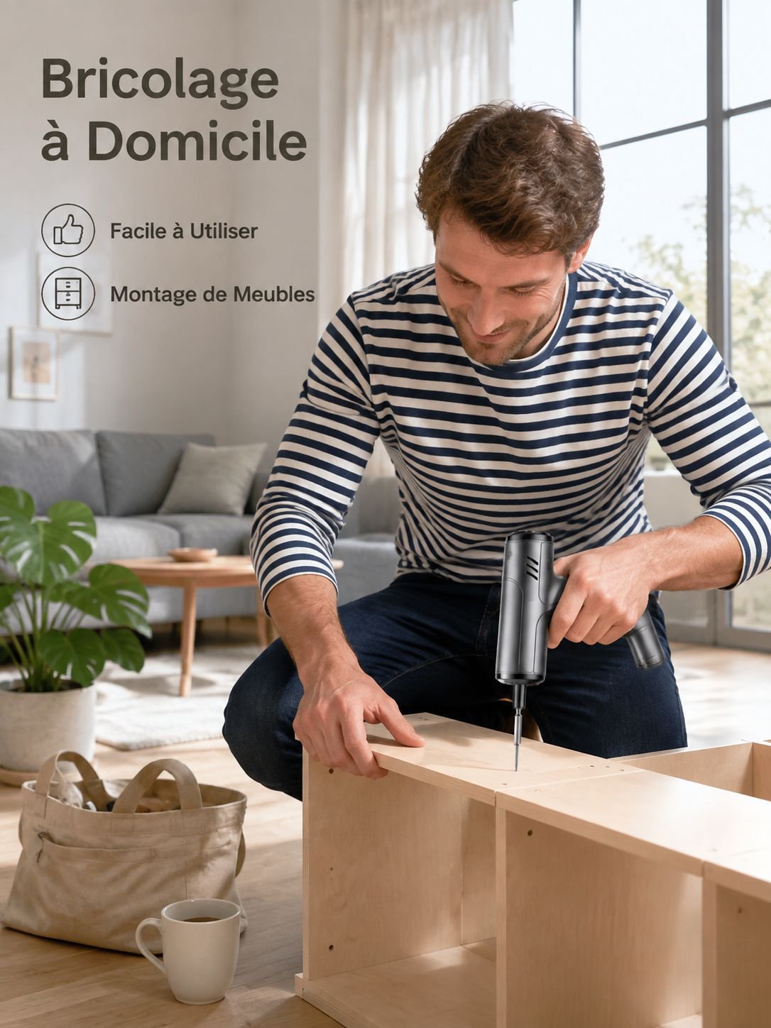 Kit d’outils de perceuse électrique domestique de petite taille
