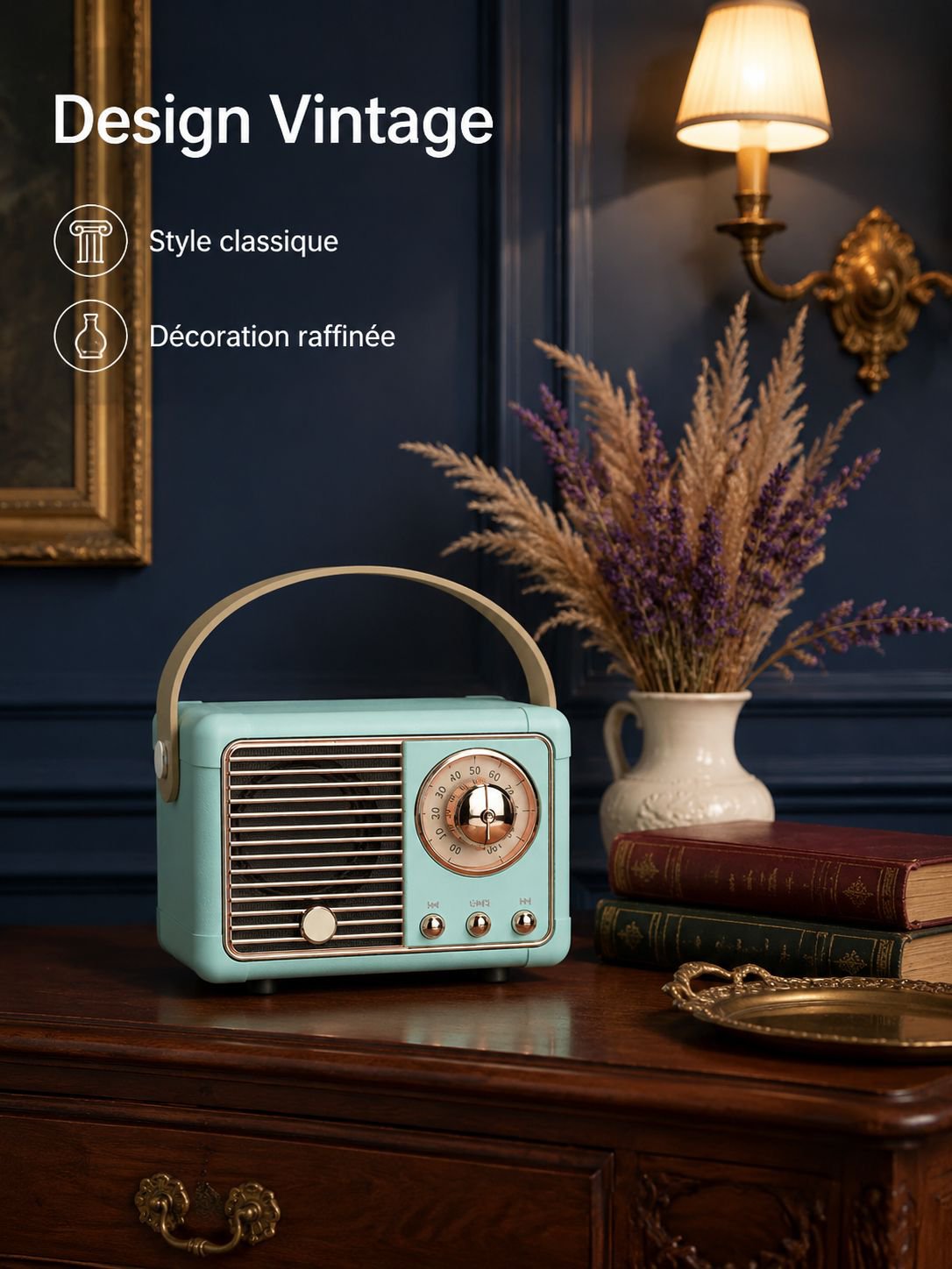 Enceinte Bluetooth portable au design rétro radio créatif