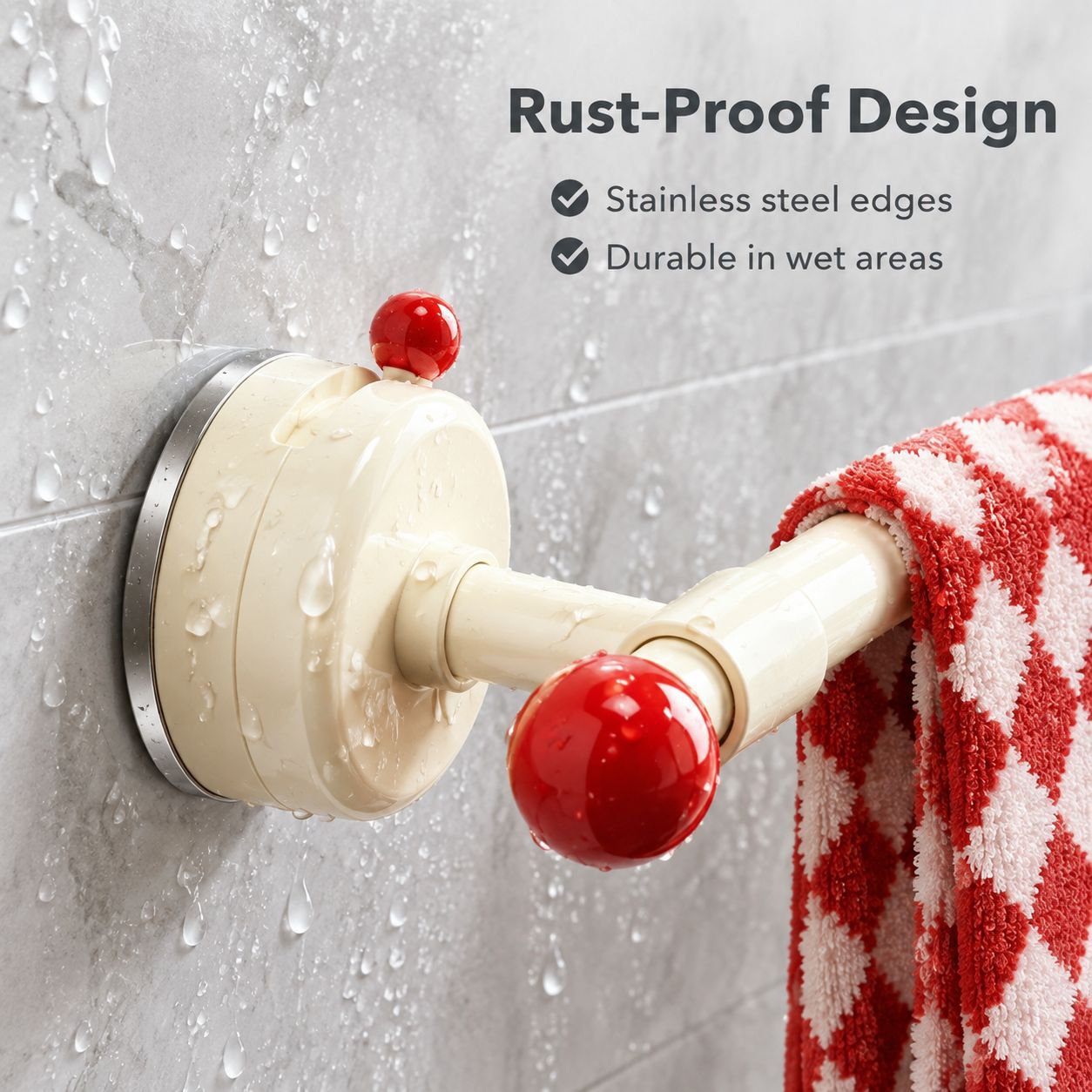 Suction Cup Towel Rack Punch-Free Wall Mounted Bathroom Towel Bar Bath Towel Shelf