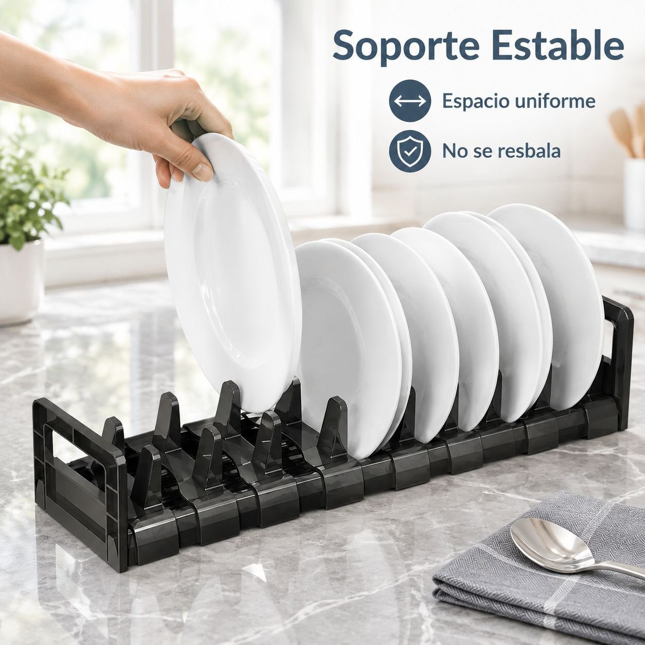 Organizador y Escurridor de Platos y Cubiertos para Gabinete