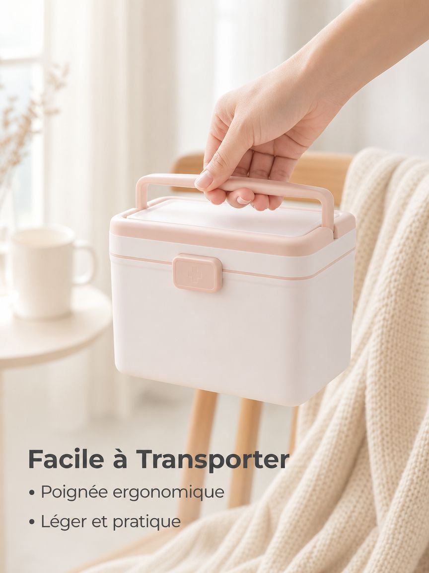Boîte de premiers secours médicale portable à poignée