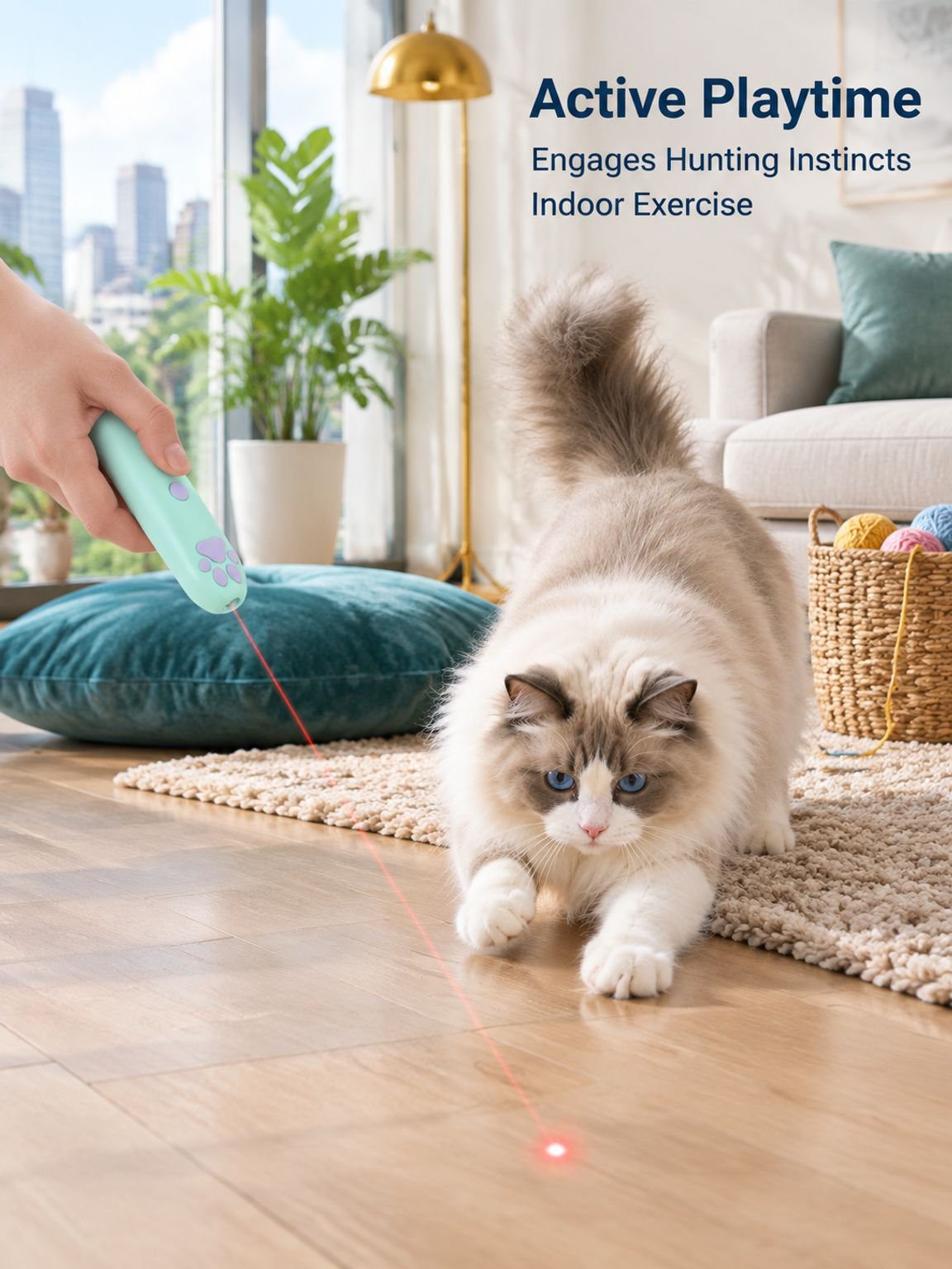 Interactive Laser Cat Teasing Stick