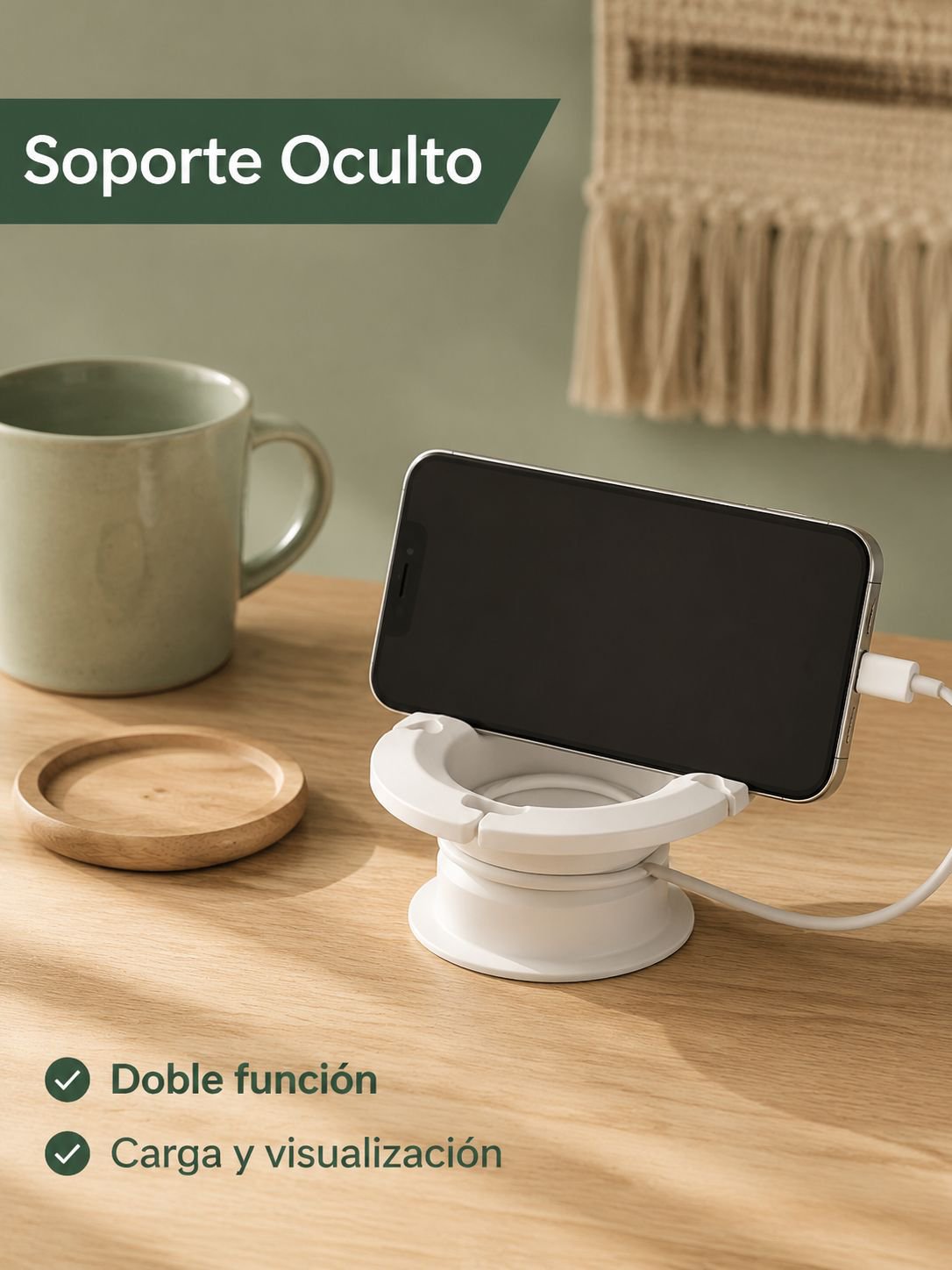 Organizador multifuncional de cable de carga retráctil