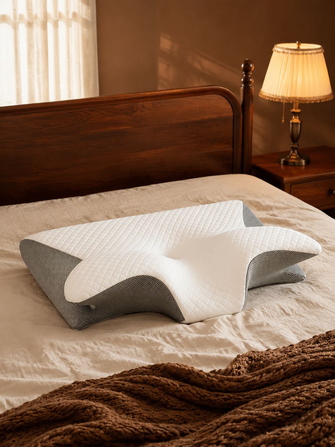 Multi-directional sleep aid memory butterfly shaped neck pillow