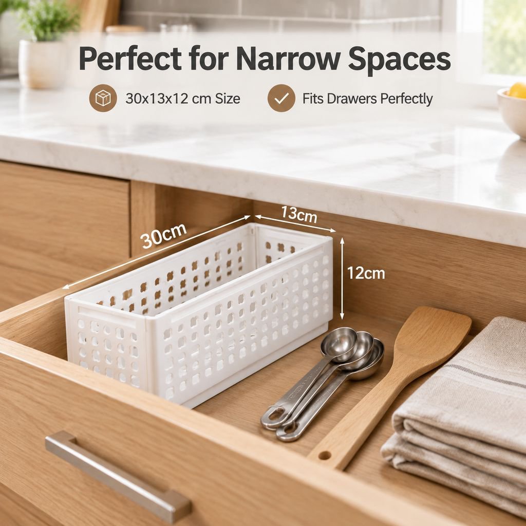 Foldable Desktop Plastic Storage Basket