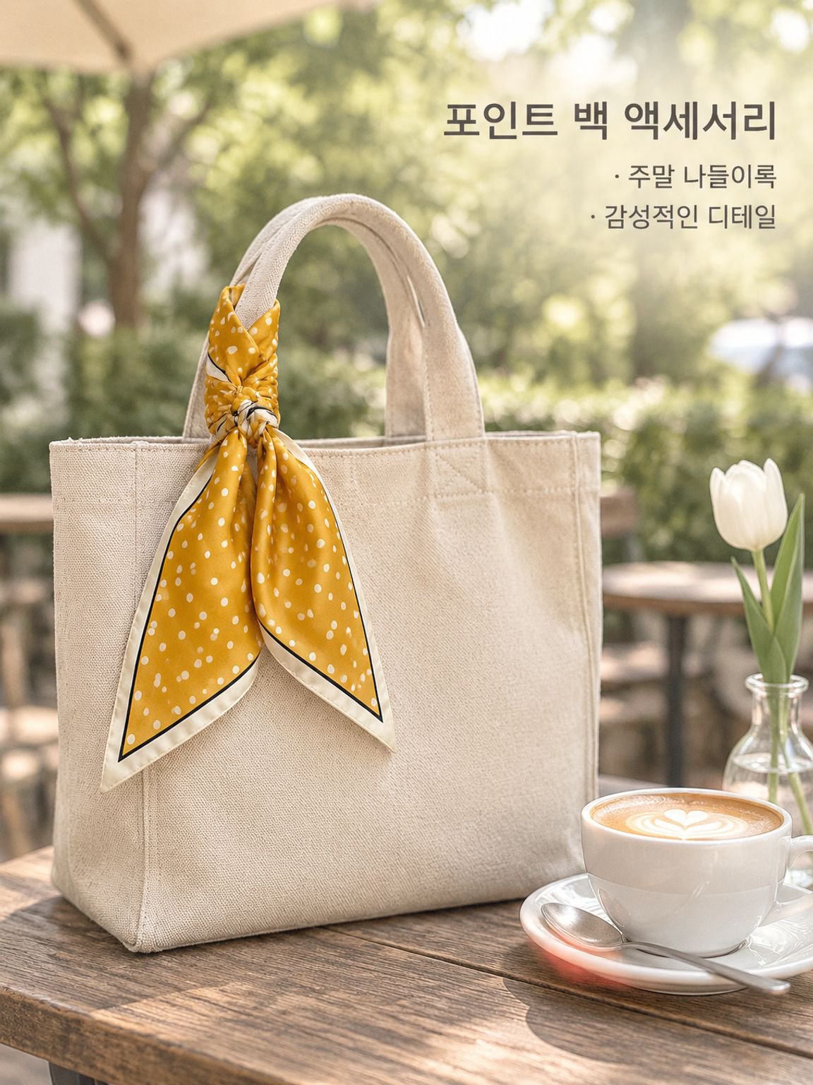 프렌치 도트 얇은 헤어밴드 스카프