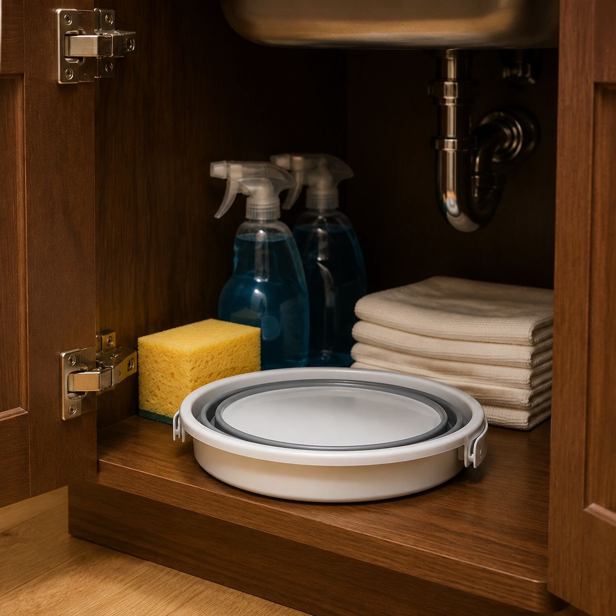 Compact bucket for emergency water storage