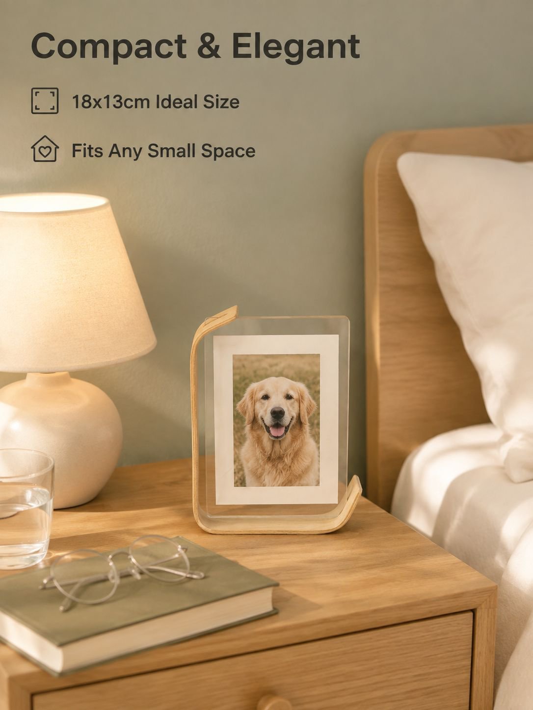 7-Inch Clear Double-Sided Acrylic Photo Frame Stand