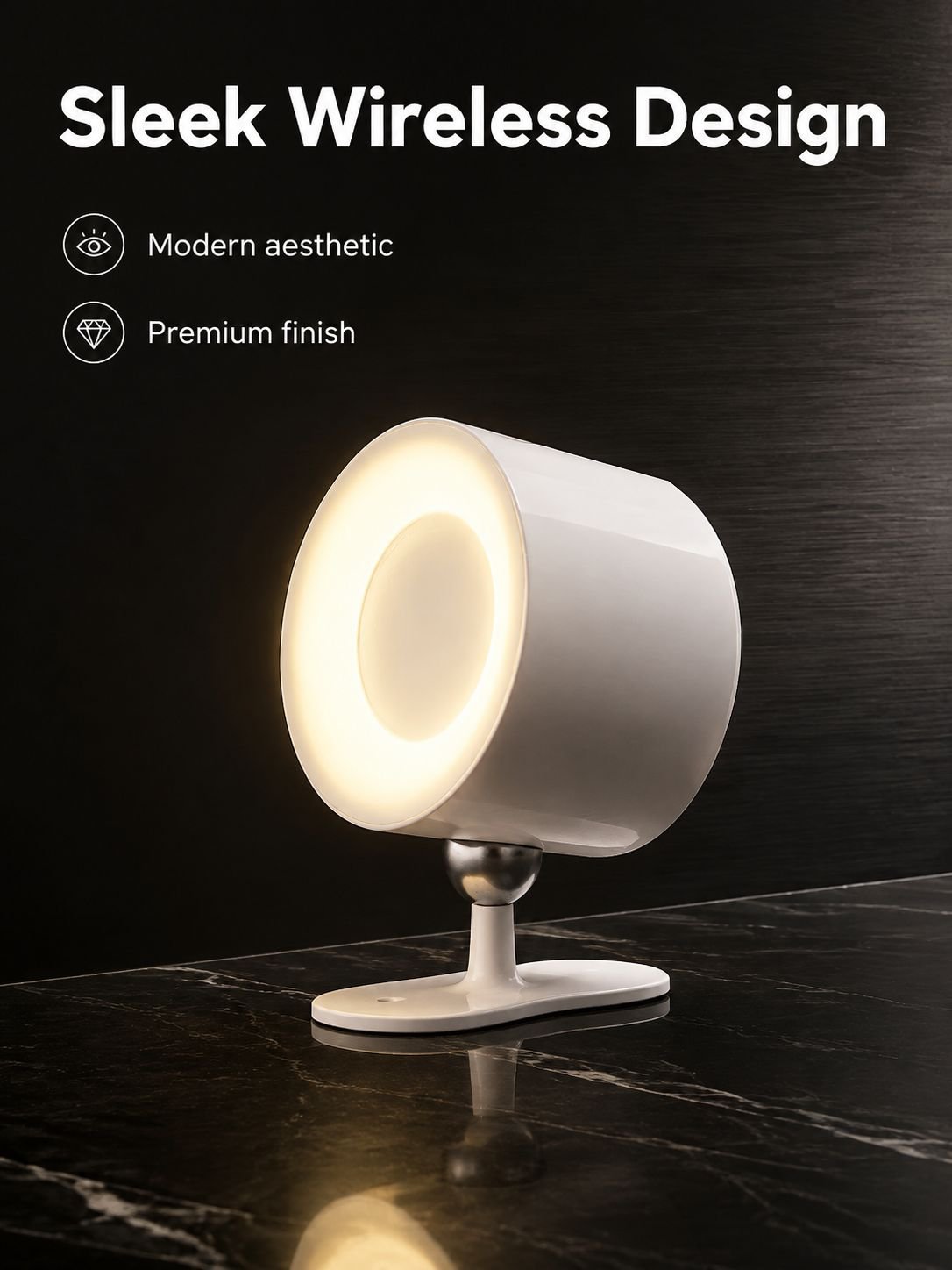 Rechargeable Wireless Drill-Free Magnetic Bedside Reading Light