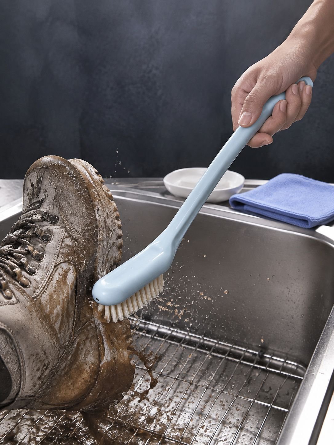Multi-purpose soft brush for floors and tiles