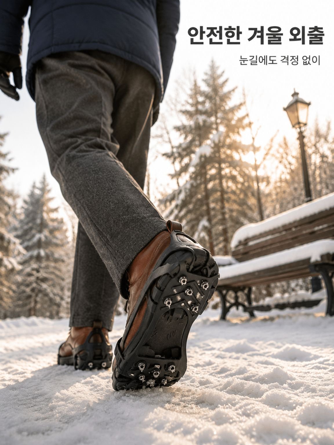 노인을 위한 가벼운 미끄럼 방지 크램폰